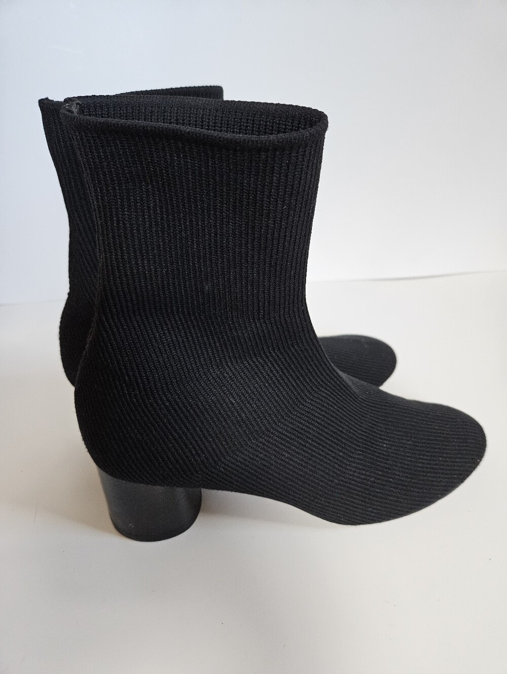 Vince Black Knit Sock Ankle Boots - Picture 3 of 9